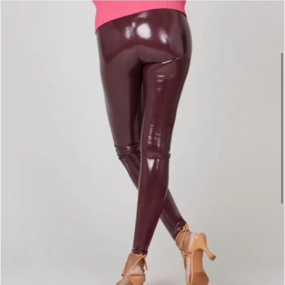 SPANX Faux Patent Leather High Rise Leggings Size Small - Picture 4 of 9